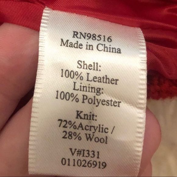 Cable Knit and Suede Jacket NEW Red - Picture 5 of 8